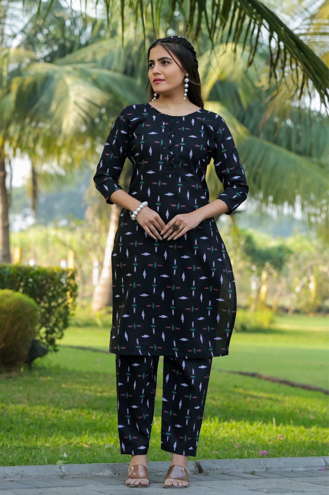 Elevate Black Your Style with a Cotton Kurta Set